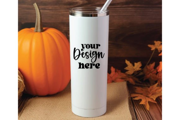 20 Oz Skinny Fall Tumbler Mockup 11