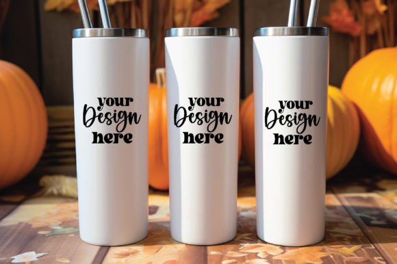 20 Oz Skinny Fall Tumbler Mockup 2