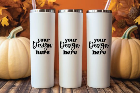 20 Oz Skinny Fall Tumbler Mockup 5
