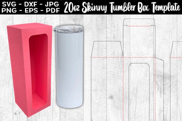 20oz Skinny Tumbler Box Template Window
