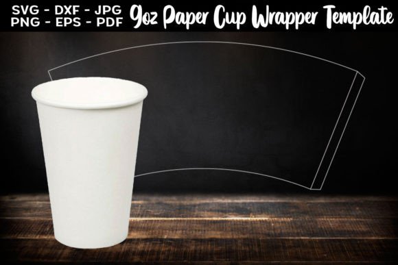 9oz Paper Cup Wrapper Template