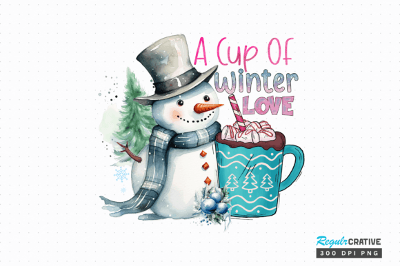 A Cup of Winter Love PNG Design