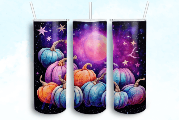 Autumn Fall Vibes Pink Pumpkins Tumbler