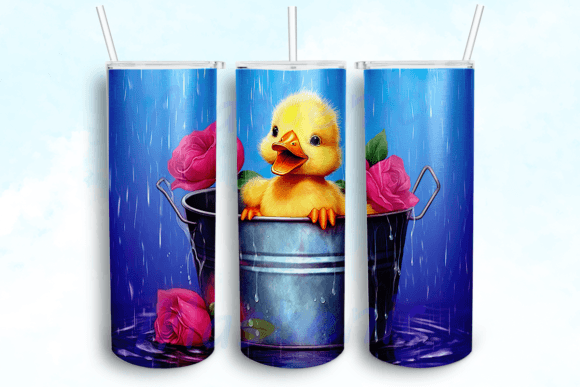 Baby Duck in a Bucket Tumbler PNG