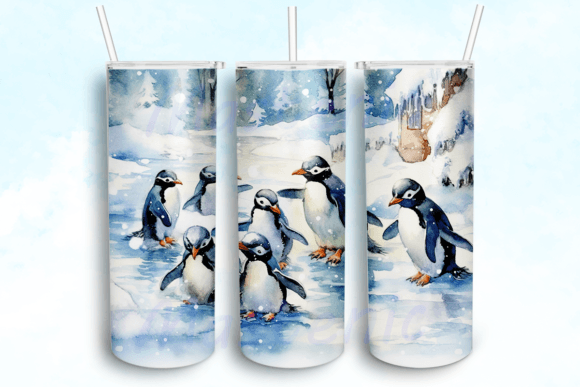 Christmas Penguins Tumbler PNG