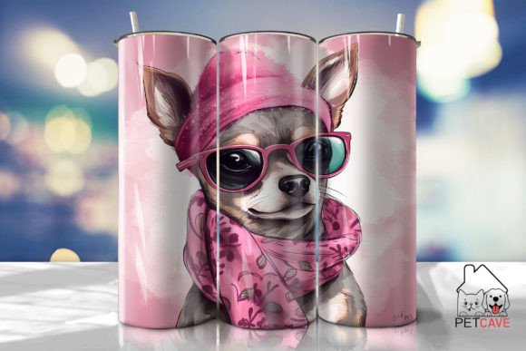 Cute Chihuahua Dog Tumbler Wrap