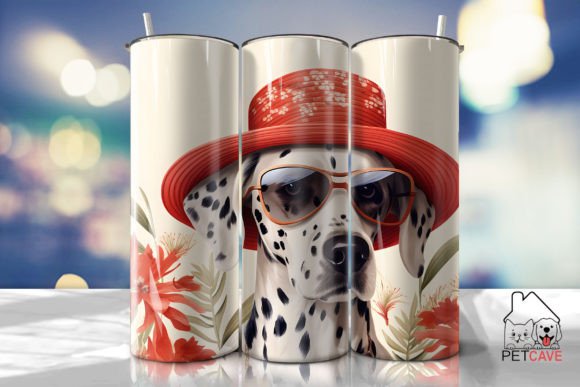 Dalmatian Glasses Red Tumbler Wrap 1