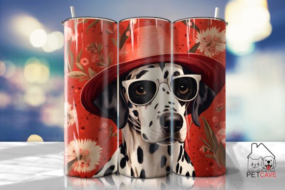 Dalmatian Glasses Red Tumbler Wrap
