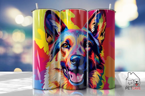 German Shepherd Pop Tumbler Wrap