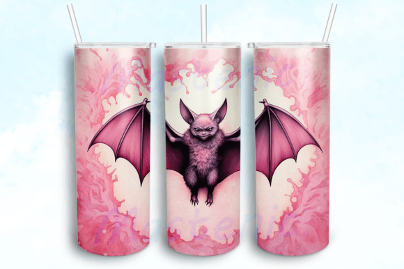 Halloween Bat Tumbler Sublimation Design