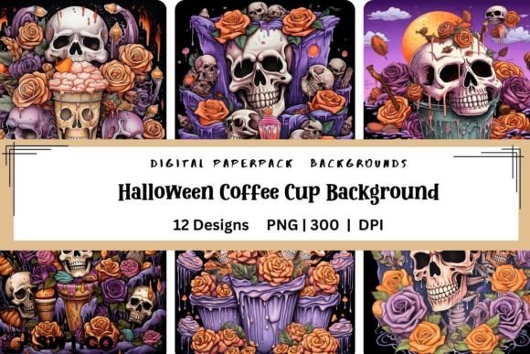 Halloween Coffee Cup Background