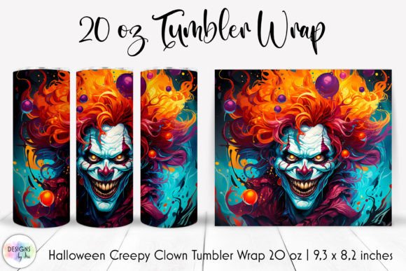 Halloween Skinny Tumbler Wrap Clown
