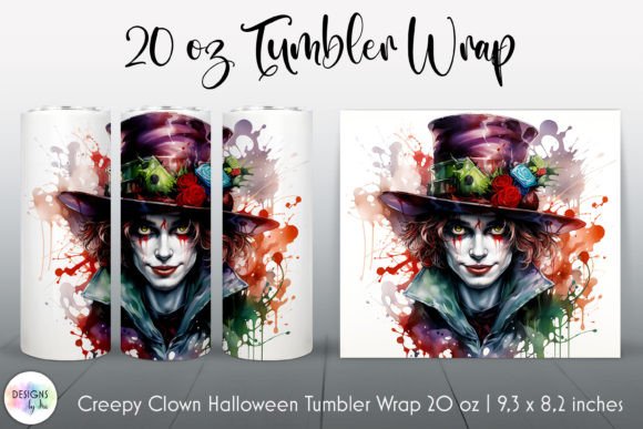 Halloween Tumbler with Creepy Clown Face