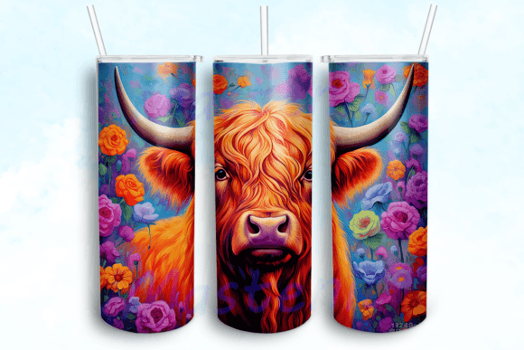 Highland Cow 20 Oz Skinny Tumbler
