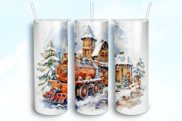 Magical Watercolor Merry Tumbler PNG