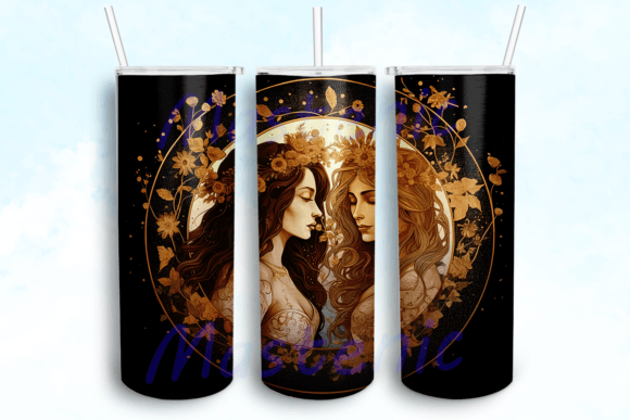 Moon Phases Zodiac Tumbler PNG