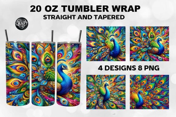 Peacock Sublimation Tumbler Wrap 20oz