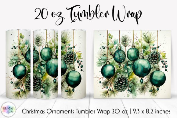 Pine Cones and Bulbs Christmas Tumbler