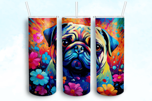 Pug 20 Oz Skinny Tumbler Sublimation