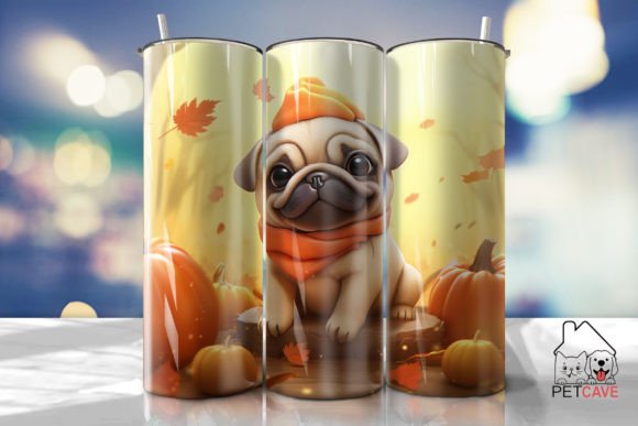Pug Puppy Fall Tumbler 3