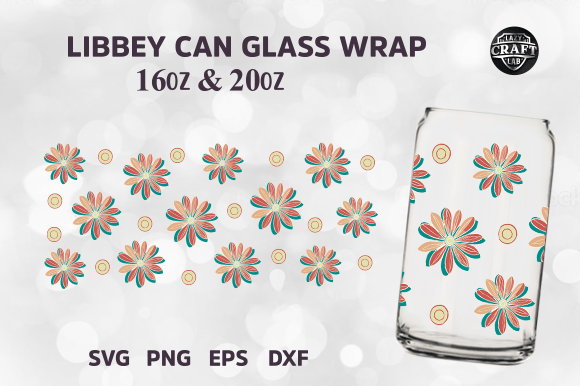 Retro Flowers Can Wrap SVG