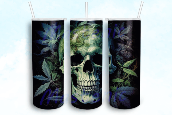 Skull Marijuana Leaves Tumbler PNG Review