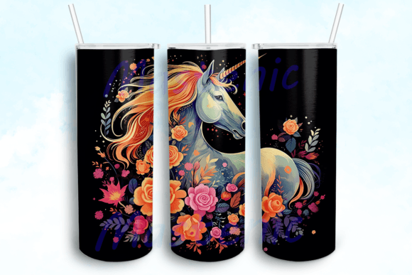 Unicorn in Flower Tumbler Sublimation