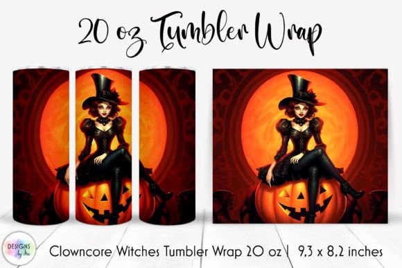 Vintage Halloween Clowness Tumbler Wrap