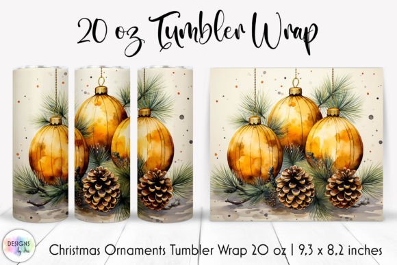 Yellow Christmas Bulbs Tumbler Design